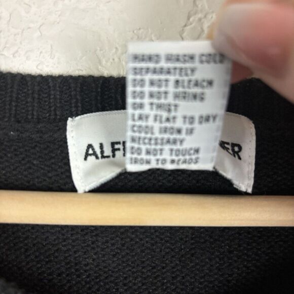 Vintage Alfred Dunner Womens Patchwork Button Up Sweater Large Red White Hearts - Picture 6 of 7